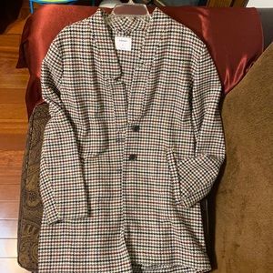 XL Multicolor houndstooth old navy wool blend coat